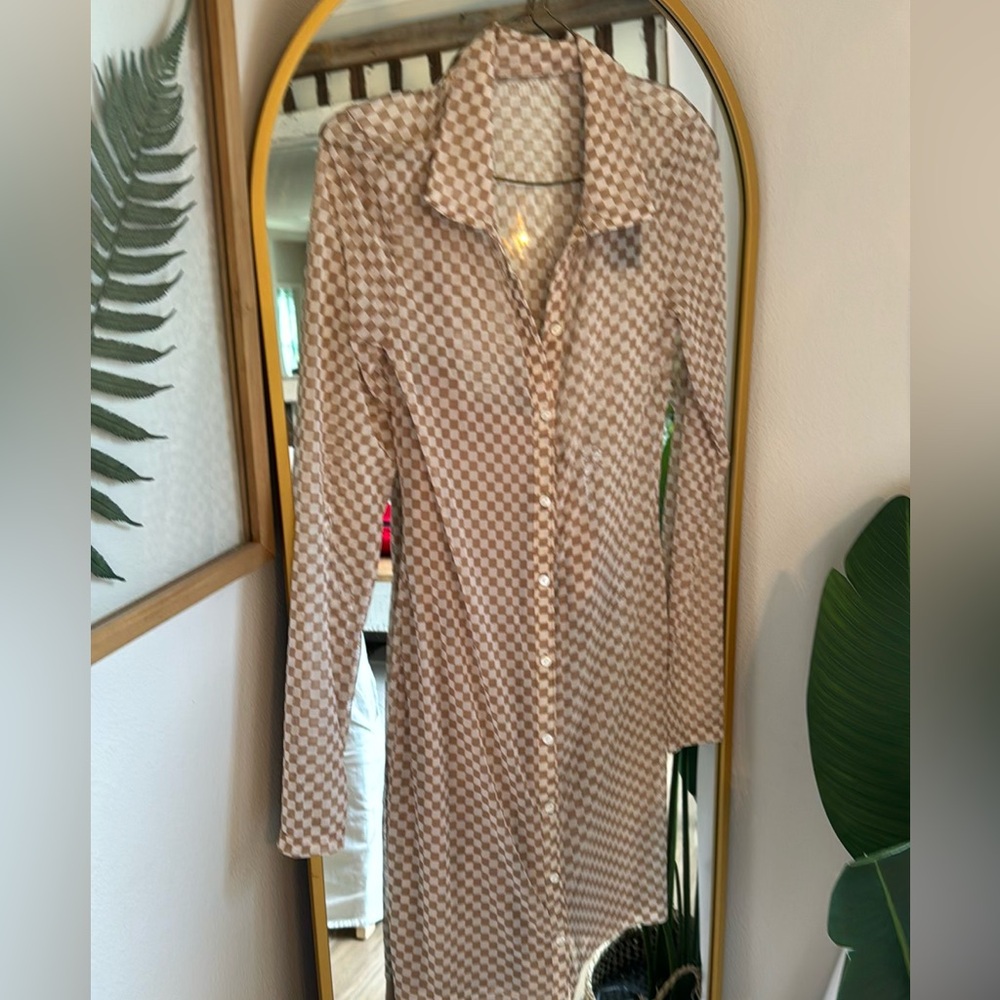 NWT Abercrombie checkered dress size small tall - Picture 3 of 3